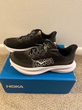 Hoka Black and White Running Sneakers